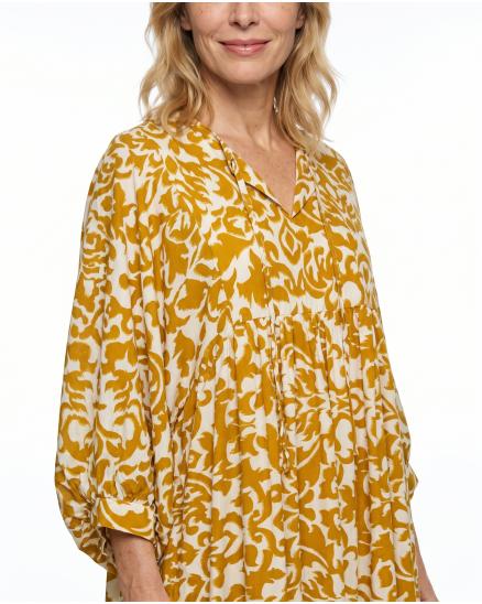 Kleid mit Muster in camel von H. Trend