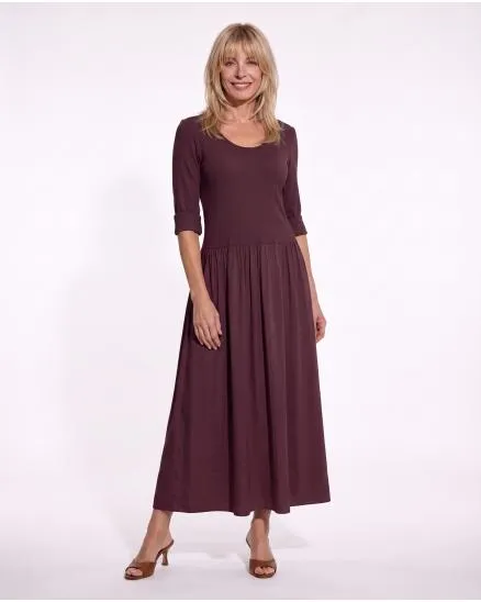 Kleid mit Seide in aubergine von Selected Touch