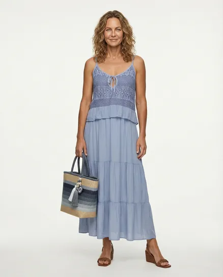 Kleid mit Seide in blau von H. Trend