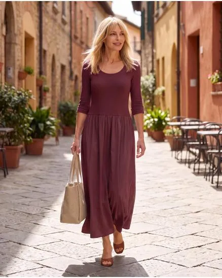 Kleid mit Seide in bordeaux von Selected Touch