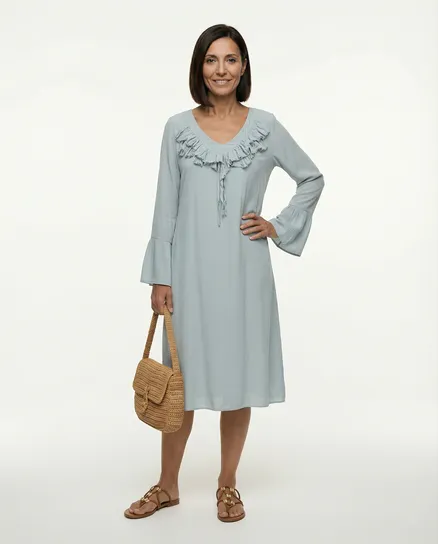 Kleid mit Seide in grau von Selected Touch