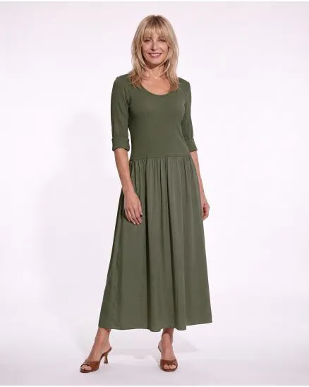 Kleid mit Seide in khaki von Selected Touch