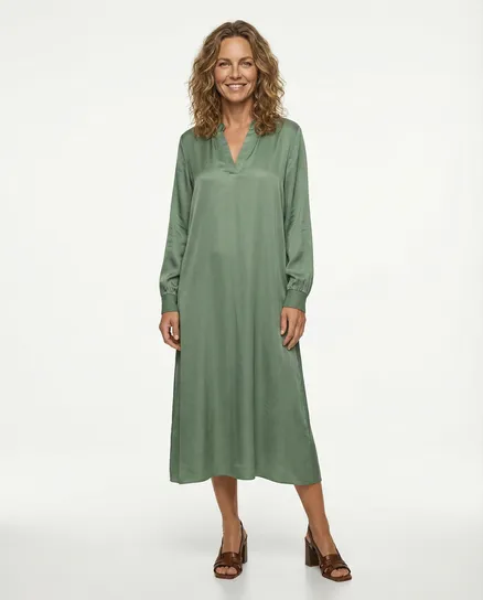 Kleid mit Seide in khaki von Style Touch