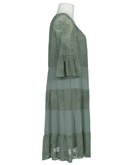 Kleid mit Seide in oliv von Made in Italy