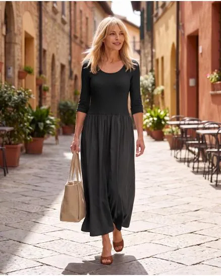 Kleid mit Seide in schwarz von Selected Touch