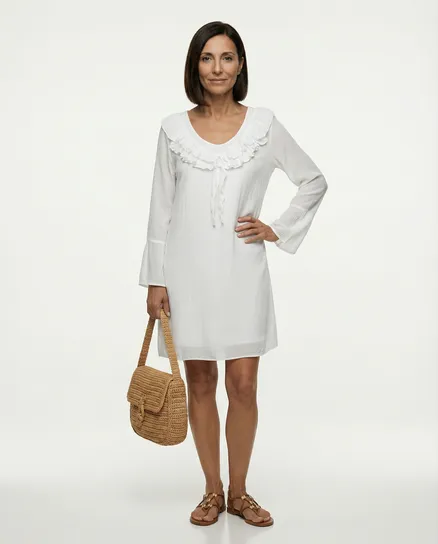Kleid mit Seide in wei� von Selected Touch