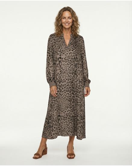 Kleid mit Seide Leoprint in braun von Style Touch