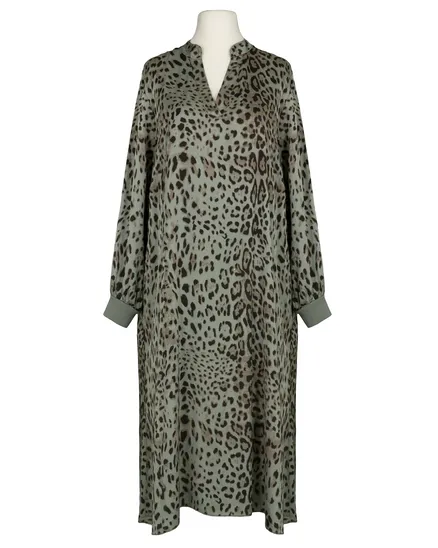 Kleid mit Seide Leoprint in khaki von Style Touch
