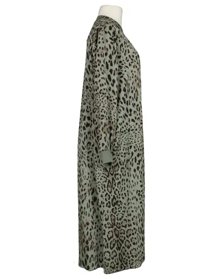 Kleid mit Seide Leoprint in khaki von Style Touch