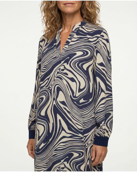 Kleid mit Seide Swirl-Print in blau von Style Touch