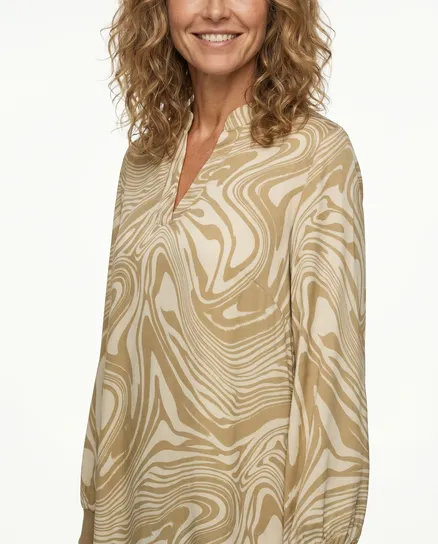 Kleid mit Seide Swirl-Print in camel von Style Touch
