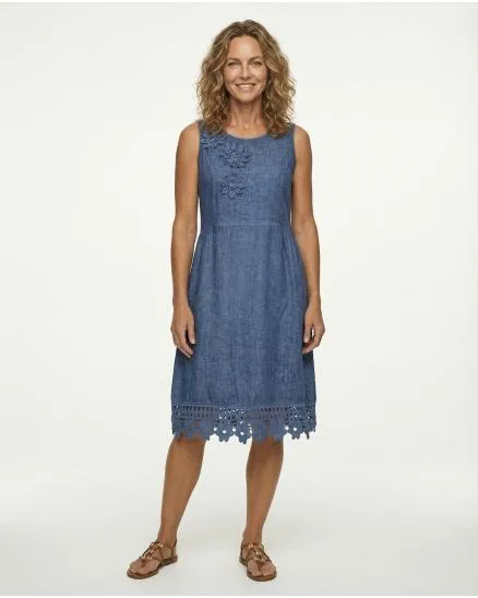 Kleid mit Spitze in blau von Diana