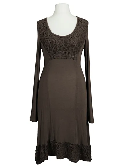 Kleid mit Spitze in braun von les freres