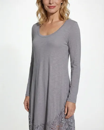 Kleid mit Spitze in grau von Diana
