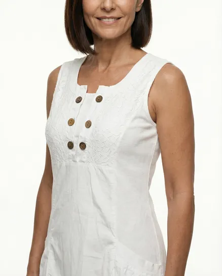 Kleid mit Spitze in wei� von fashion made in italy