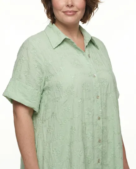 Kleid mit Stickerei in mint von H. Trend