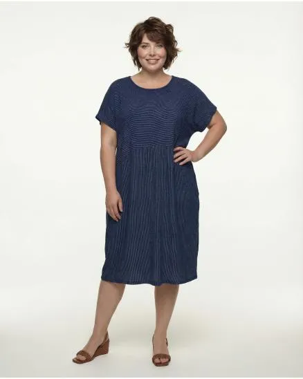 Kleid mit Streifen in dunkelblau von Made in Italy
