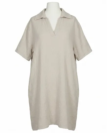 Kleid Musselin in beige von Made in Italy