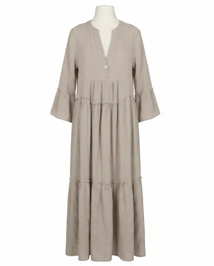 Kleid Musselin in beige von Made in Italy