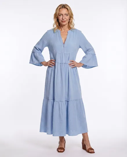 Kleid Musselin in blau von Made in Italy