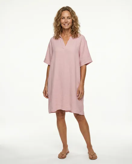 Kleid Musselin in rosa von Made in Italy