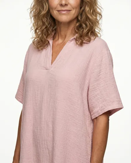 Kleid Musselin in rosa von Made in Italy