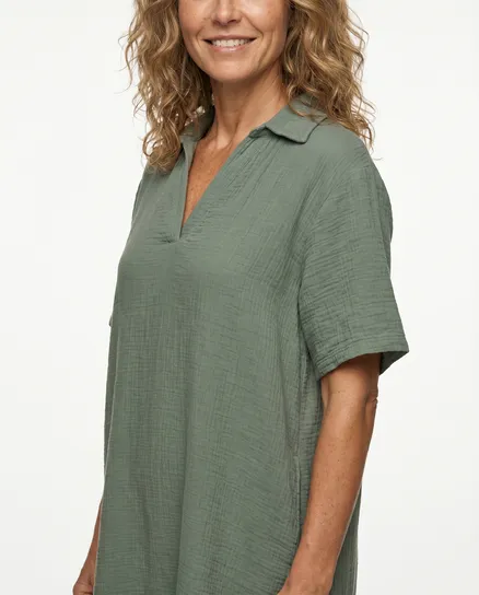 Kleid Musselin in salbei von Made in Italy