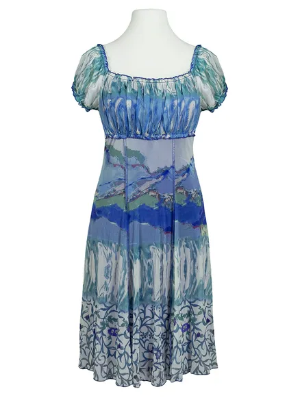 Kleid A-Linie mit Print in aqua von Lulu H
