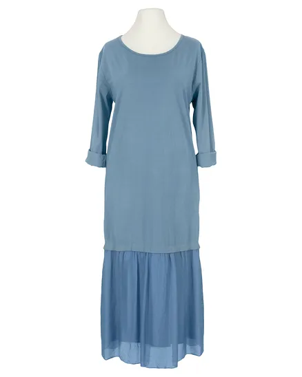 Kleid Seidenvolant in jeansblau von Diana