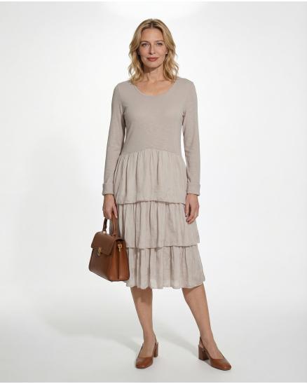 Kleid Seidenvolant in puderrosa von Diana