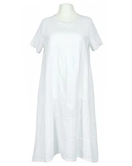 Kleid Stickerei A-Linie in wei� von Spaziodonna