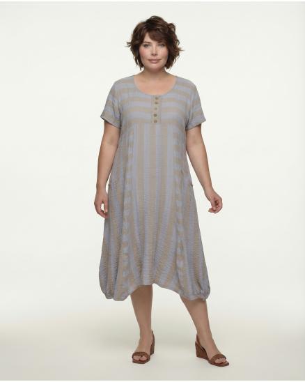 Kleid Streifen A-Schnitt in blau von Zedd