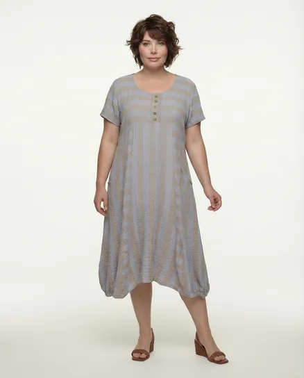 Kleid Streifen A-Schnitt in blau von Zedd