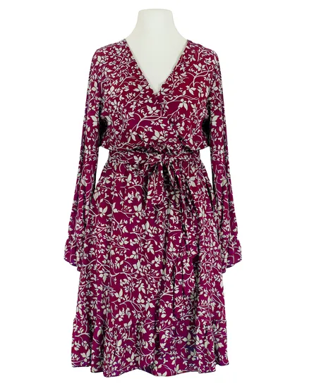 Kleid Wickeloptik in beere von Made in Italy