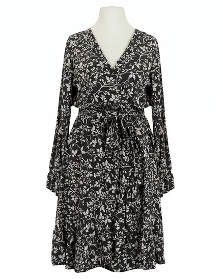 Kleid Wickeloptik in schwarz von Made in Italy
