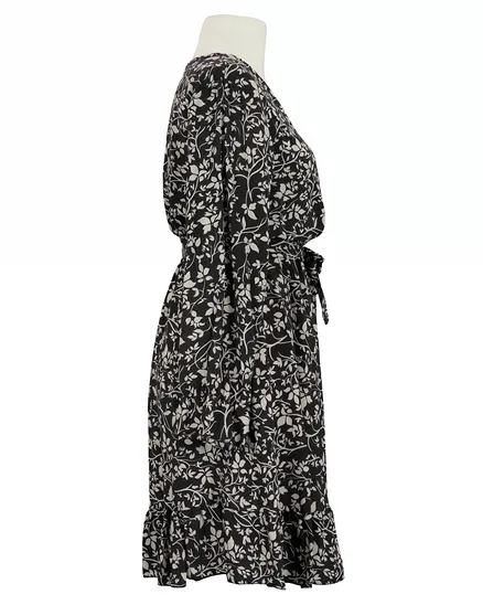 Kleid Wickeloptik in schwarz von Made in Italy