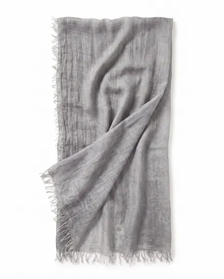 Knitterschal mit Fransen in grau von fashion made in italy