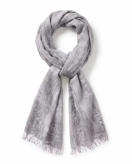 Knitterschal mit Fransen in grau von fashion made in italy
