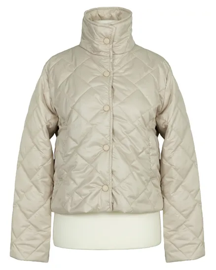 Kurze Steppjacke in beige von Made in Italy