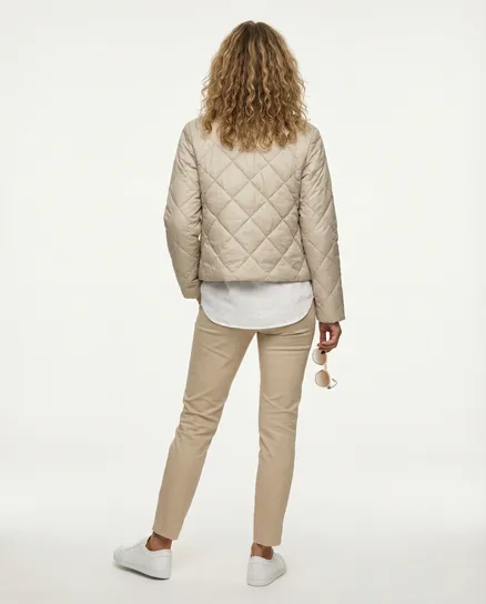 Kurze Steppjacke in beige von Made in Italy