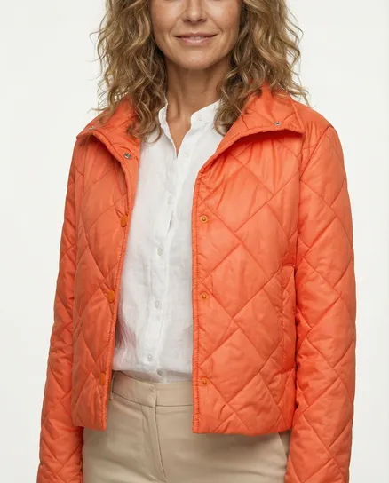 Kurze Steppjacke in orange von Made in Italy
