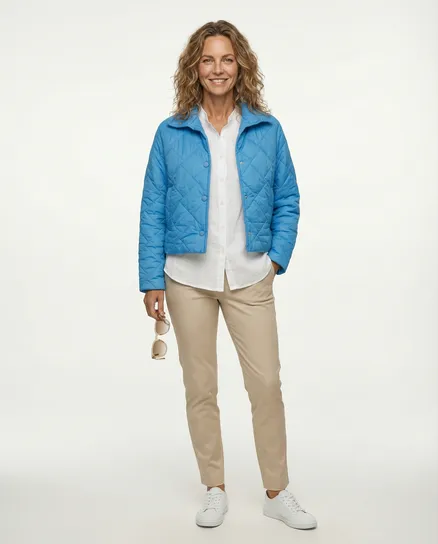 Kurze Steppjacke in t�rkis von Made in Italy