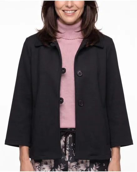 Kurzjacke aus Scuba-Jersey in schwarz von Made in Italy