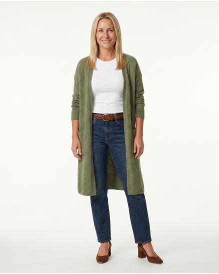 Lange Strickh�lle mit Taschen in khaki von Selected Touch