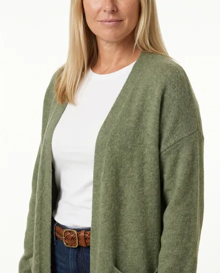 Lange Strickh�lle mit Taschen in khaki von Selected Touch