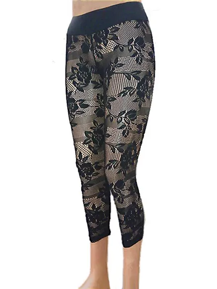 Legging mit Spitze in schwarz von Missy