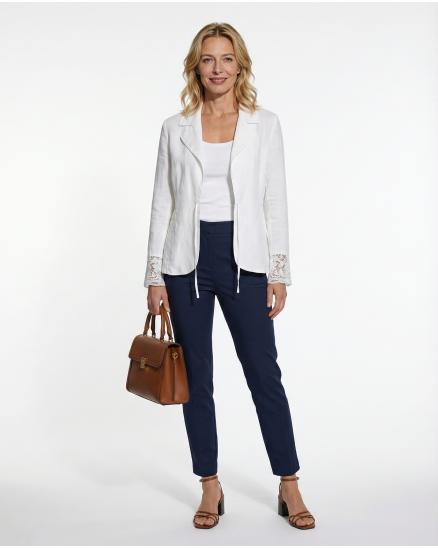 Leinen Blazer in weiss von Massimo