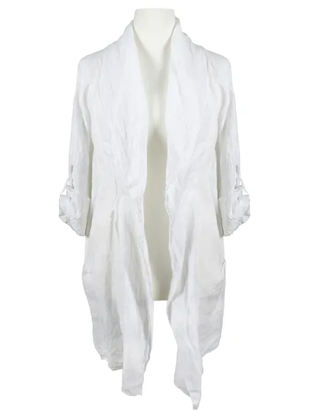 Leinen Jacke in wei� von Spaziodonna