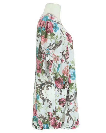 Leinen Tunika Floral in wei� von Puro Lino