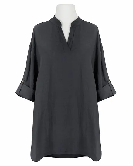 Leinenbluse in anthrazit von Puro Lino